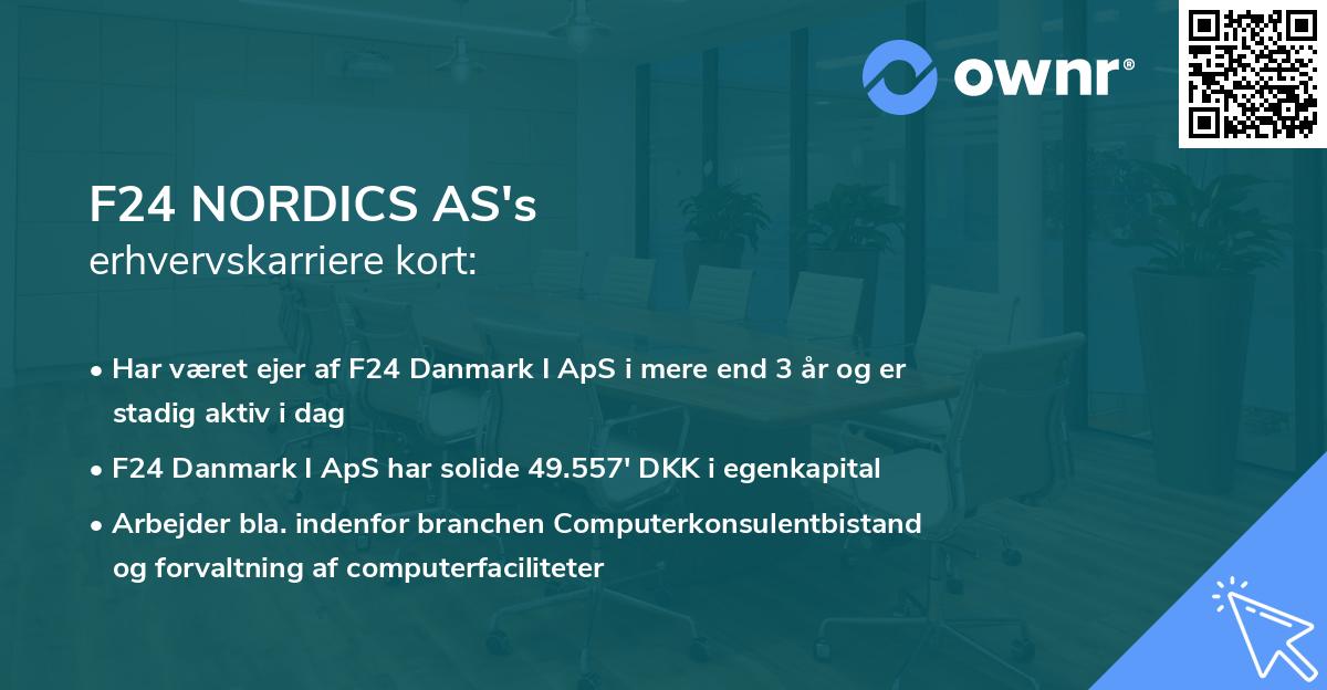 F24 NORDICS AS's erhvervskarriere kort