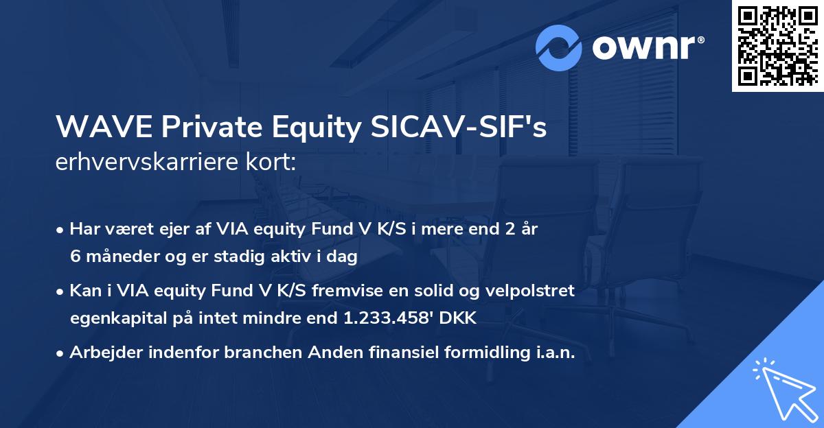 WAVE Private Equity SICAV-SIF's erhvervskarriere kort