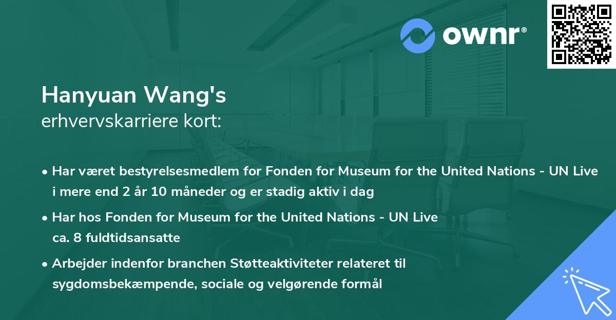 Hanyuan Wang's erhvervskarriere kort