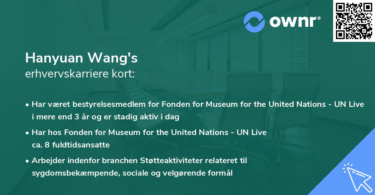 Hanyuan Wang's erhvervskarriere kort