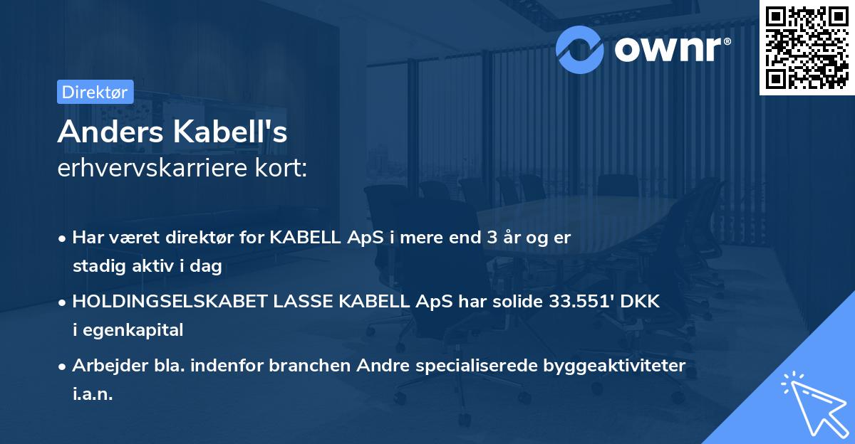 Anders Kabell's erhvervskarriere kort