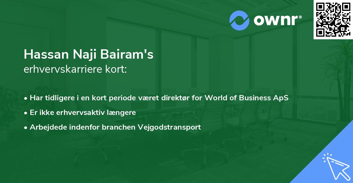 Hassan Naji Bairam's erhvervskarriere kort