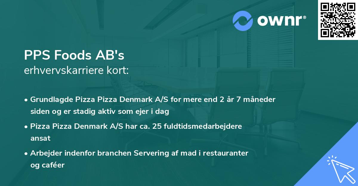 PPS Foods AB's erhvervskarriere kort