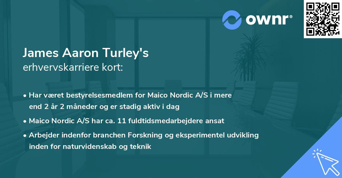 James Aaron Turley's erhvervskarriere kort