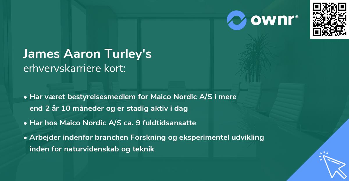 James Aaron Turley's erhvervskarriere kort