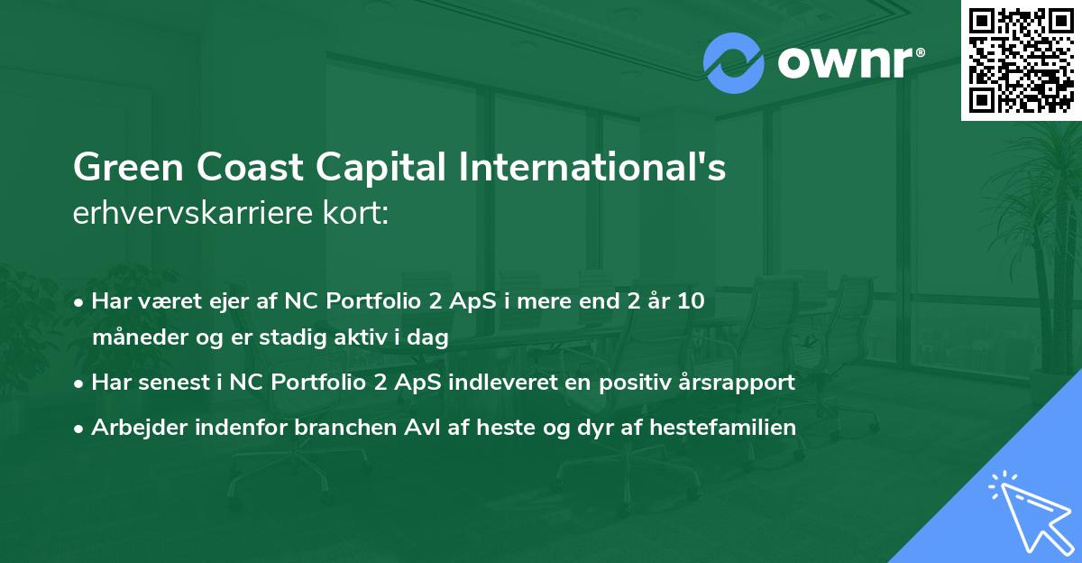 Green Coast Capital International's erhvervskarriere kort