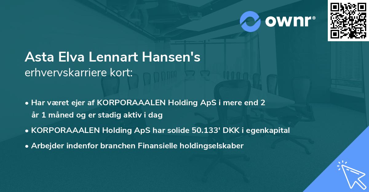 Asta Elva Lennart Hansen's erhvervskarriere kort