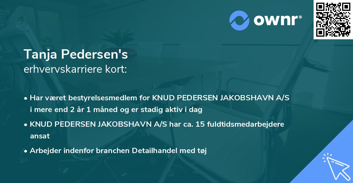 Tanja Pedersen's erhvervskarriere kort