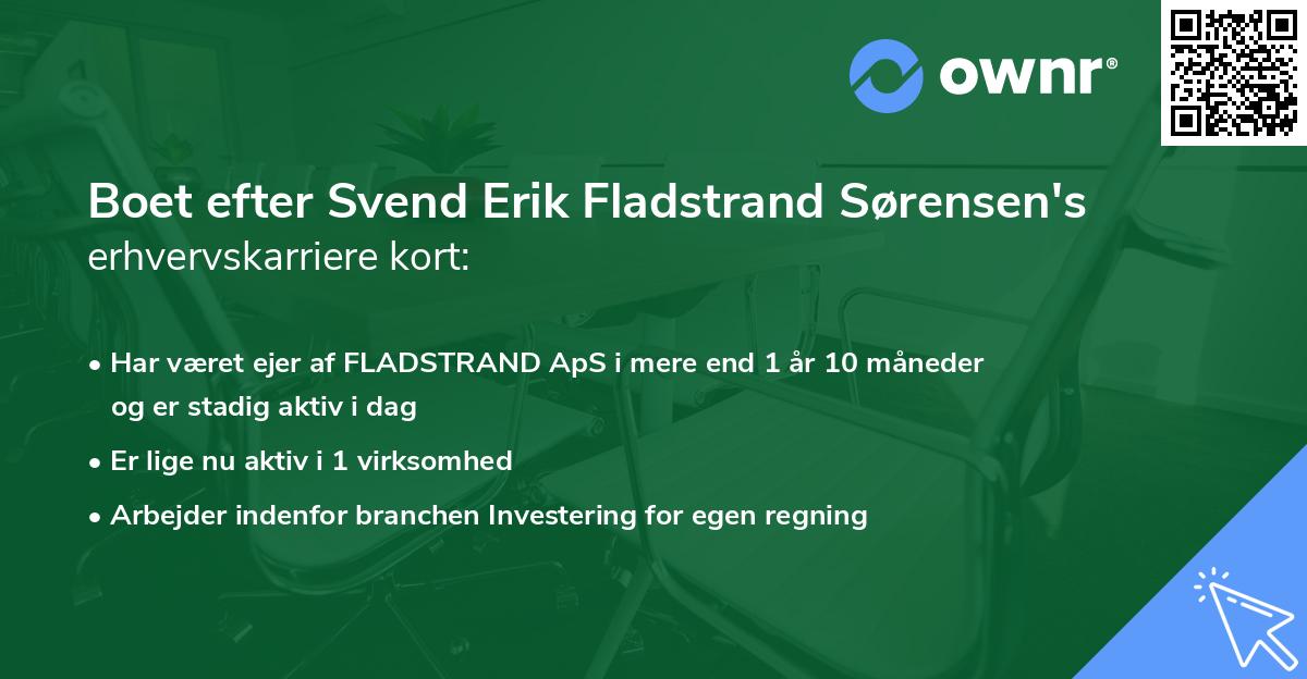 Boet efter Svend Erik Fladstrand Sørensen's erhvervskarriere kort