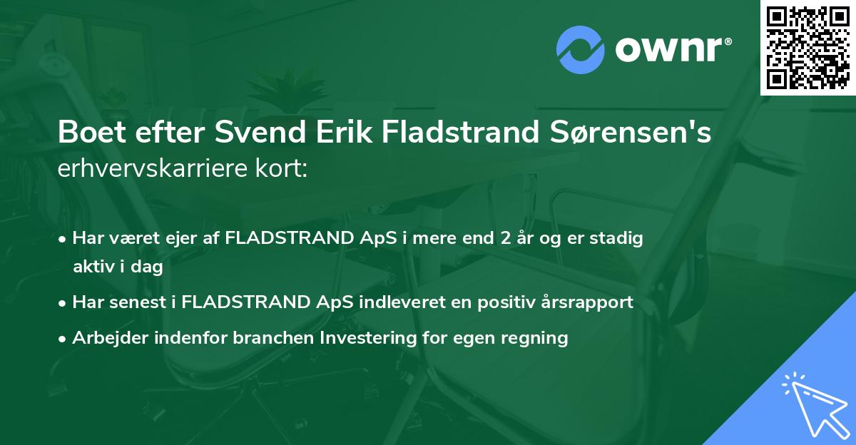 Boet efter Svend Erik Fladstrand Sørensen's erhvervskarriere kort