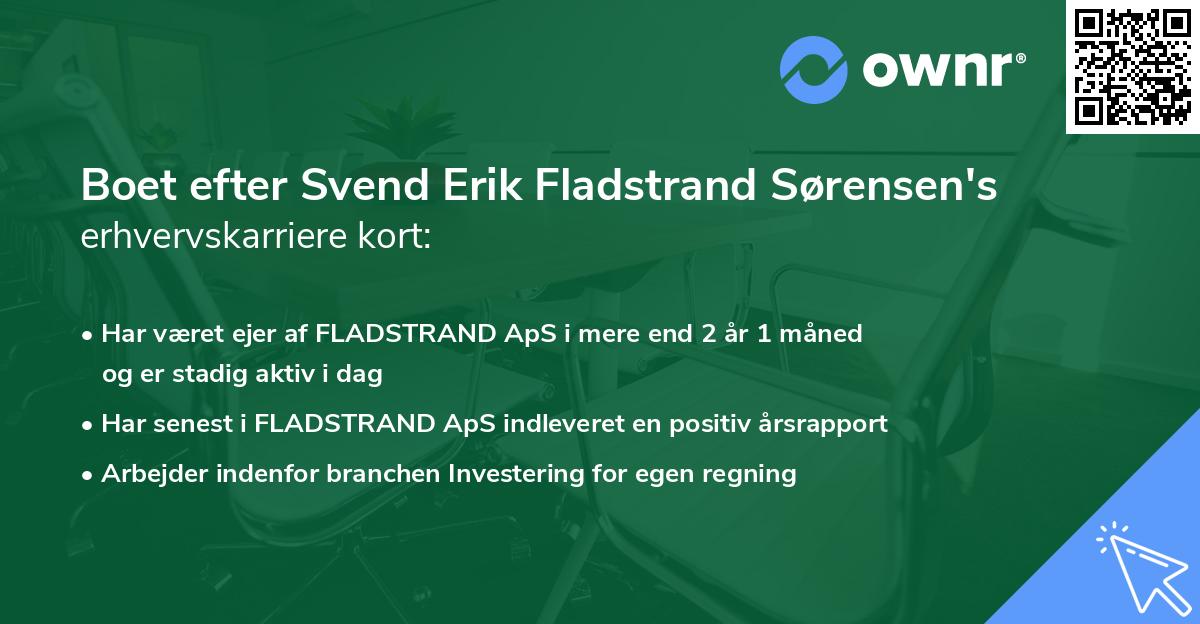 Boet efter Svend Erik Fladstrand Sørensen's erhvervskarriere kort