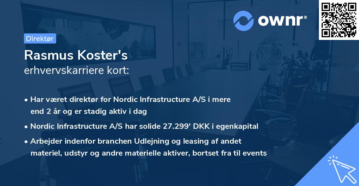 Rasmus Koster's erhvervskarriere kort