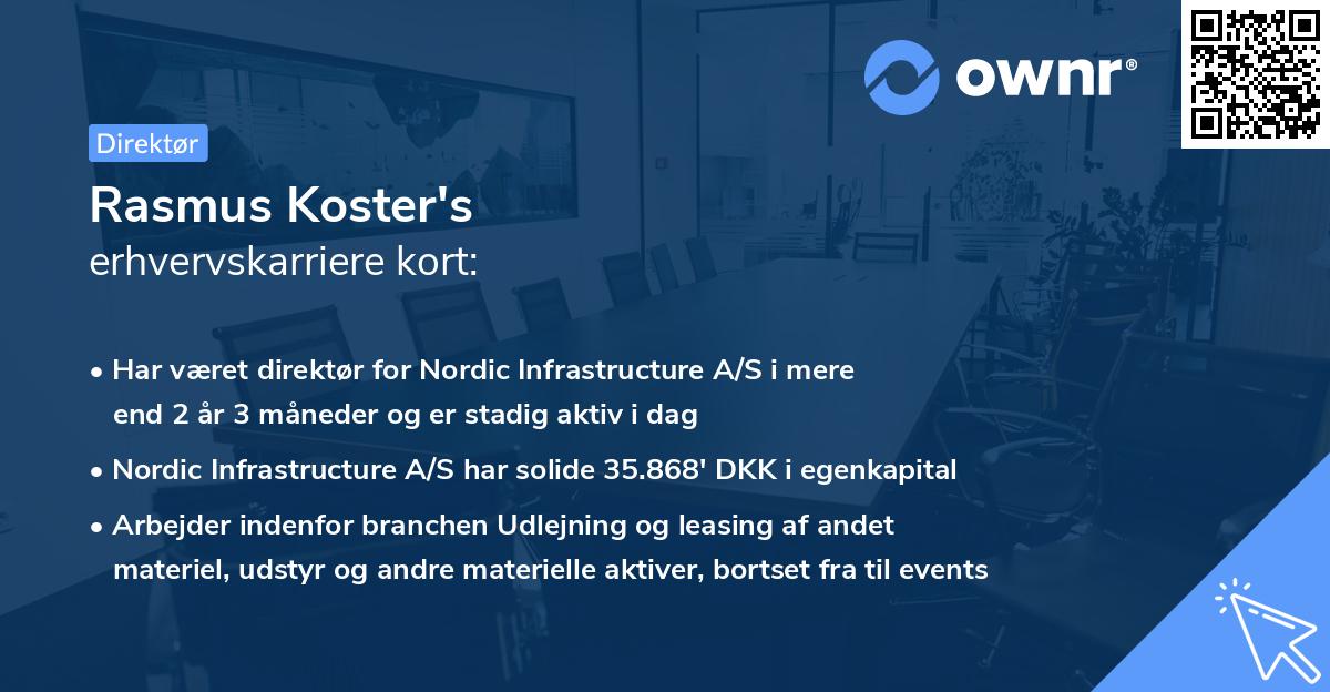 Rasmus Koster's erhvervskarriere kort