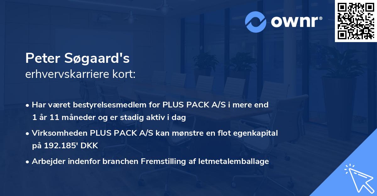 Peter Søgaard's erhvervskarriere kort