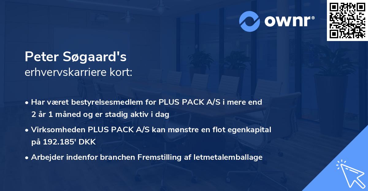 Peter Søgaard's erhvervskarriere kort