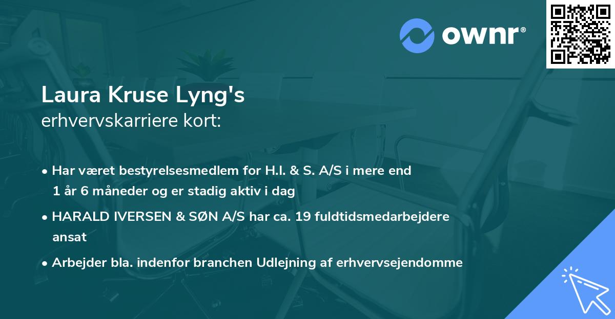 Laura Kruse Lyng's erhvervskarriere kort