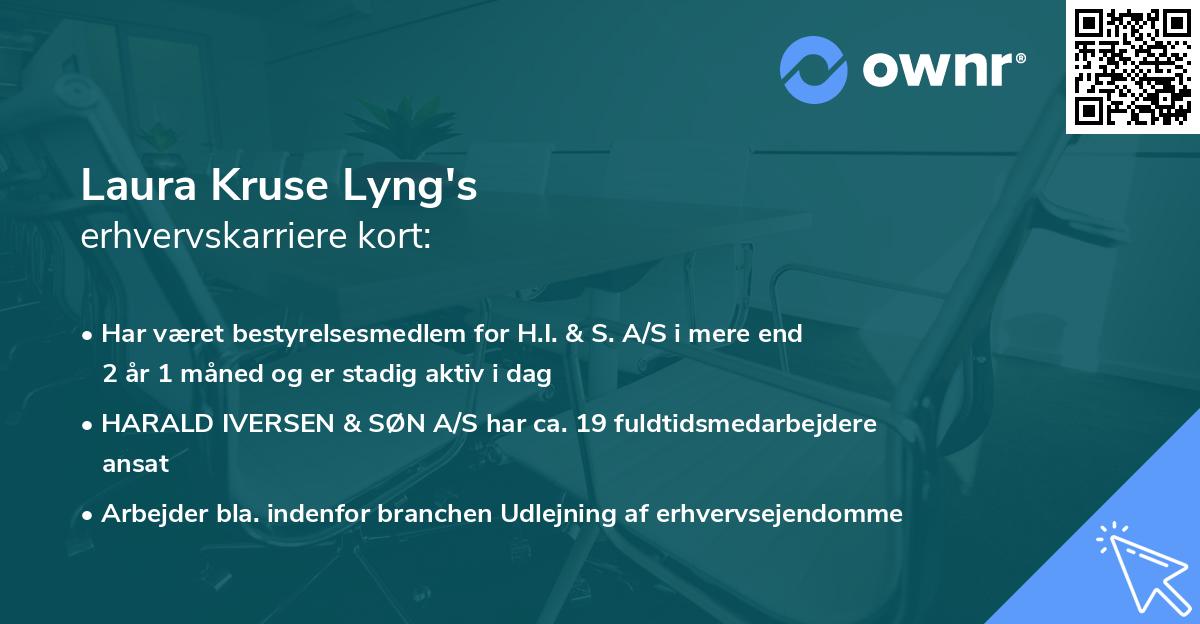 Laura Kruse Lyng's erhvervskarriere kort
