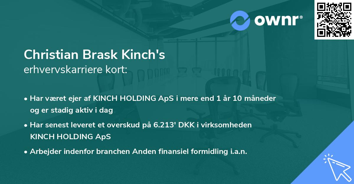 Christian Brask Kinch's erhvervskarriere kort
