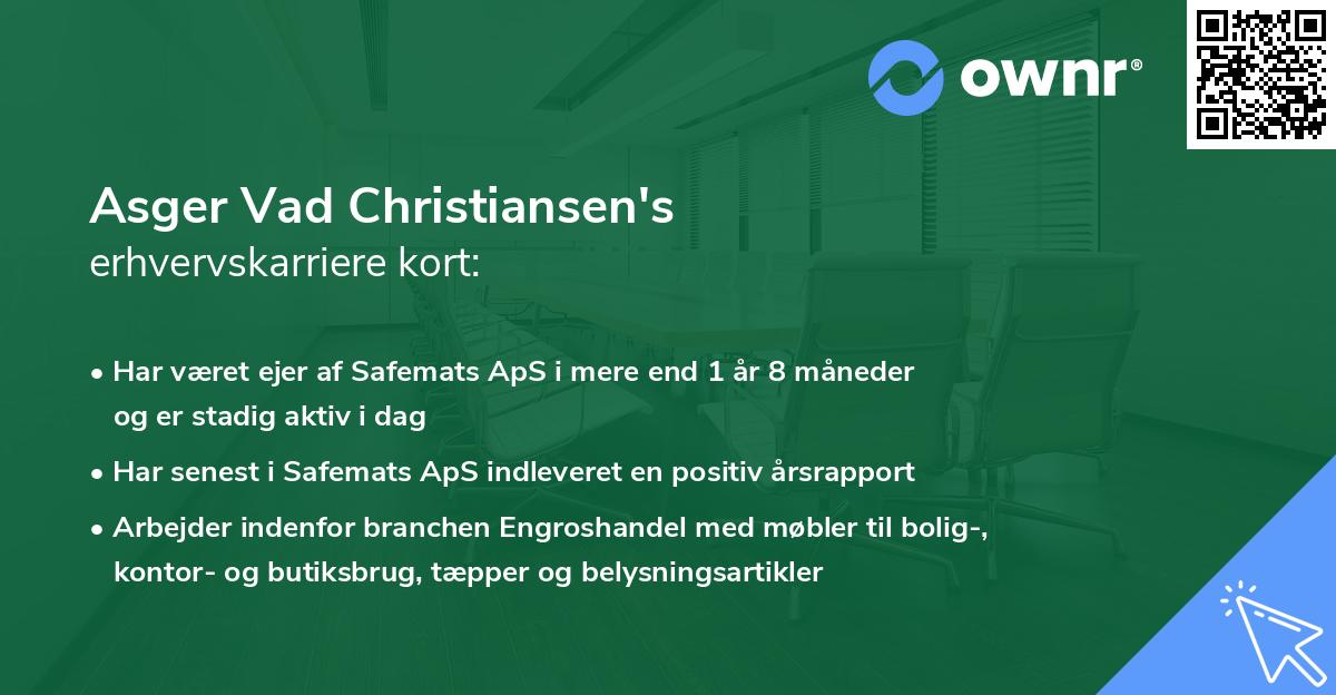 Asger Vad Christiansen's erhvervskarriere kort