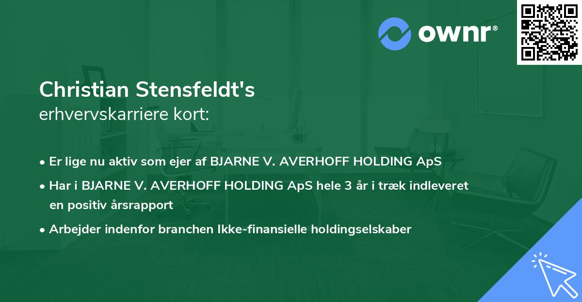Christian Stensfeldt's erhvervskarriere kort