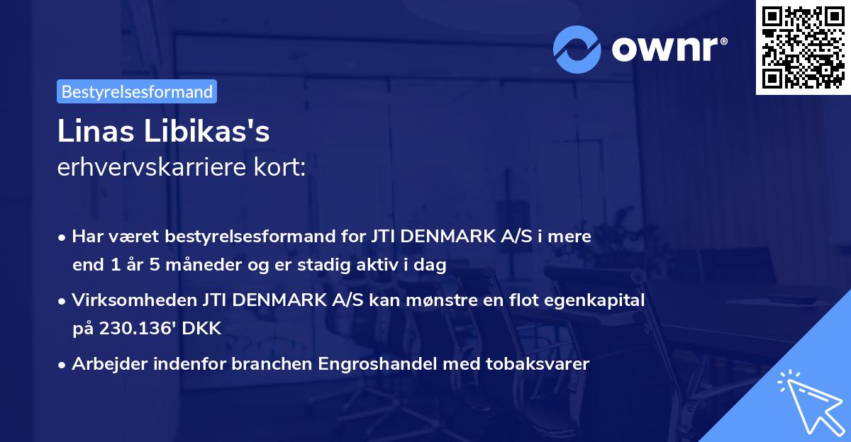 Linas Libikas's erhvervskarriere kort