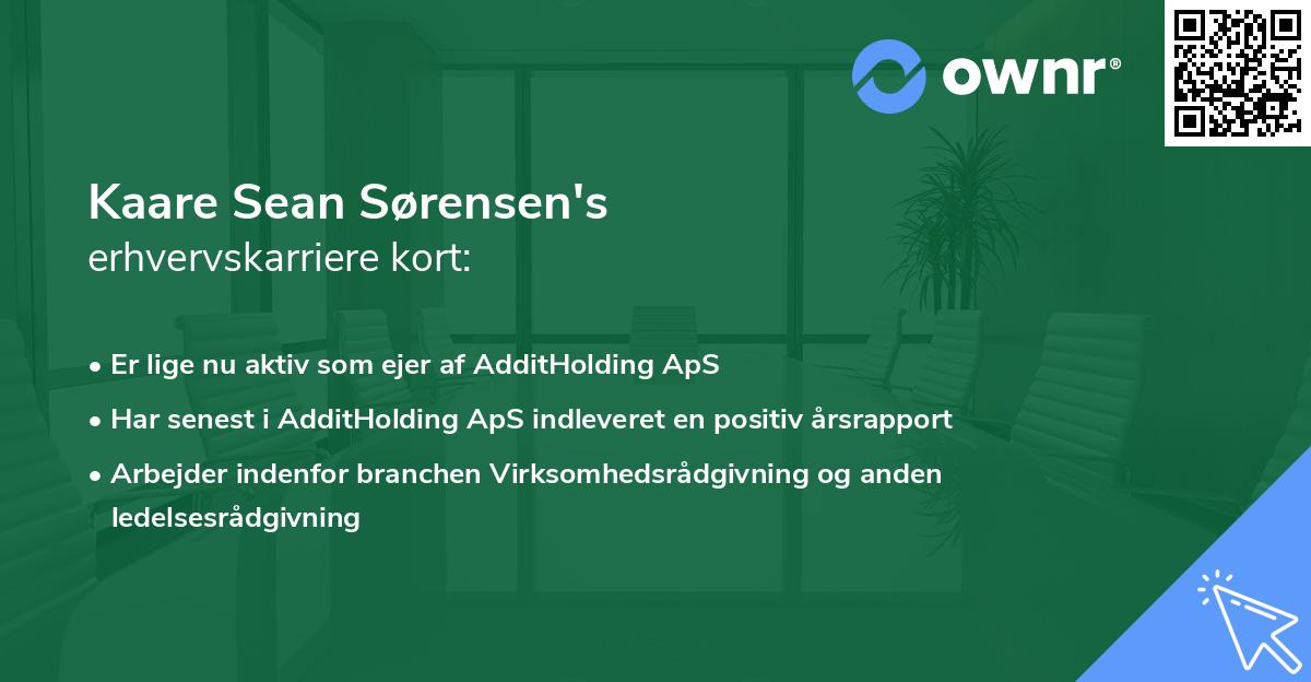 Kaare Sean Sørensen's erhvervskarriere kort