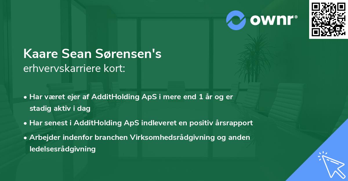 Kaare Sean Sørensen's erhvervskarriere kort