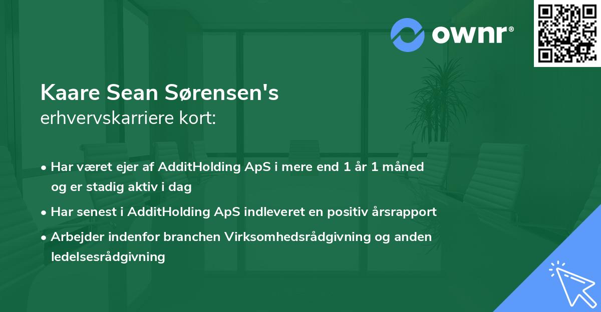 Kaare Sean Sørensen's erhvervskarriere kort