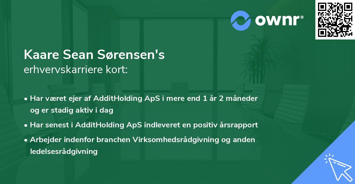 Kaare Sean Sørensen's erhvervskarriere kort