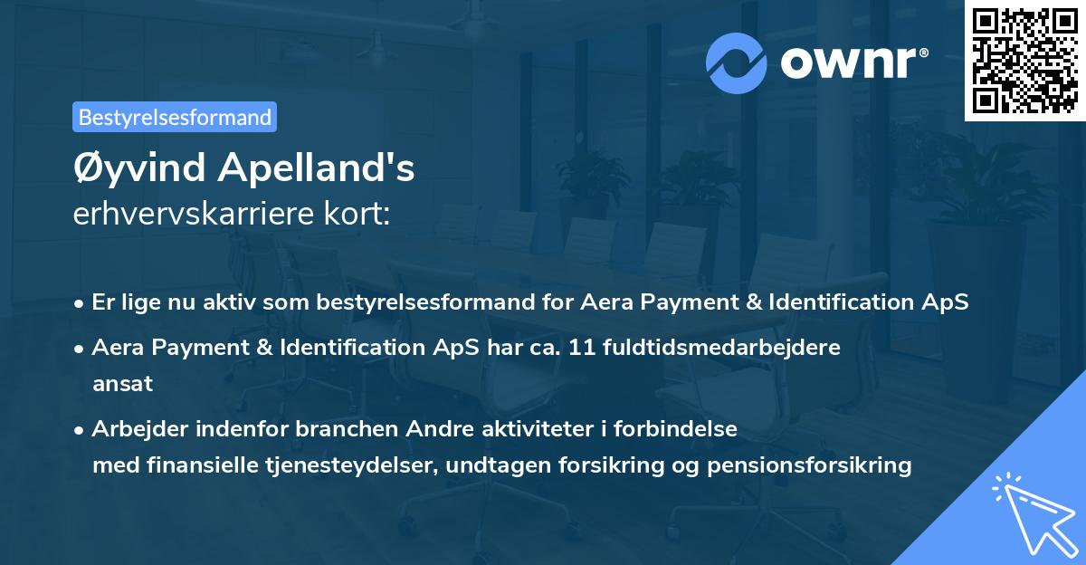 Øyvind Apelland's erhvervskarriere kort