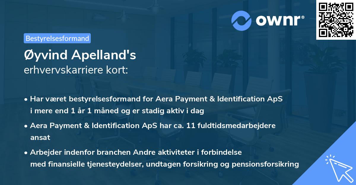 Øyvind Apelland's erhvervskarriere kort
