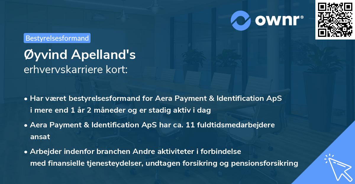 Øyvind Apelland's erhvervskarriere kort