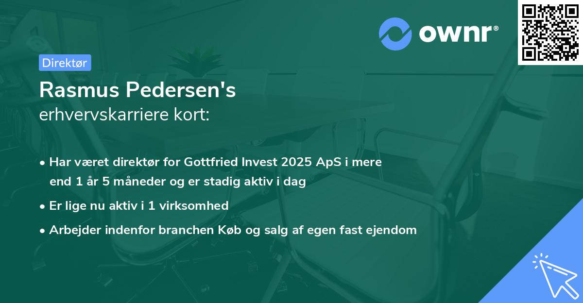 Rasmus Pedersen's erhvervskarriere kort