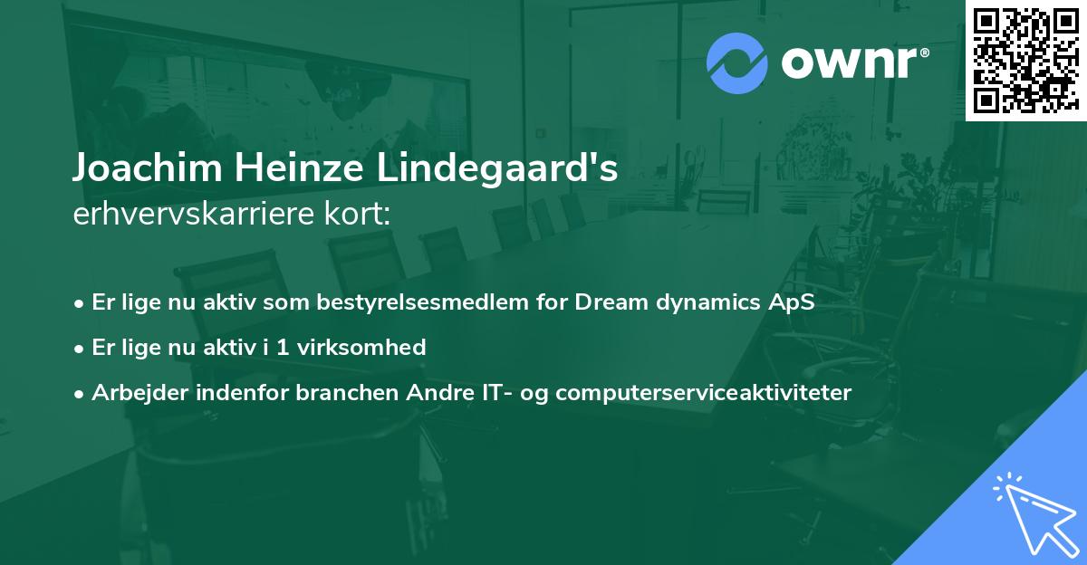 Joachim Heinze Lindegaard's erhvervskarriere kort