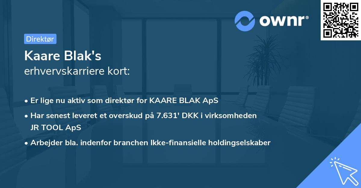 Kaare Blak's erhvervskarriere kort