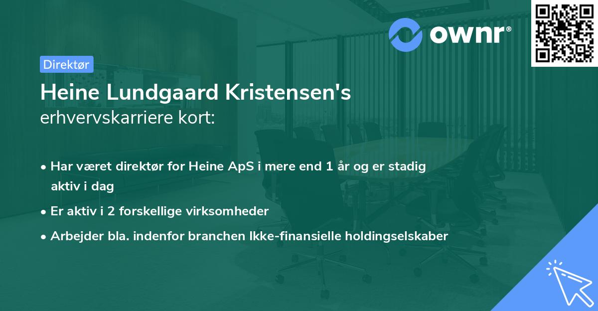 Heine Lundgaard Kristensen's erhvervskarriere kort