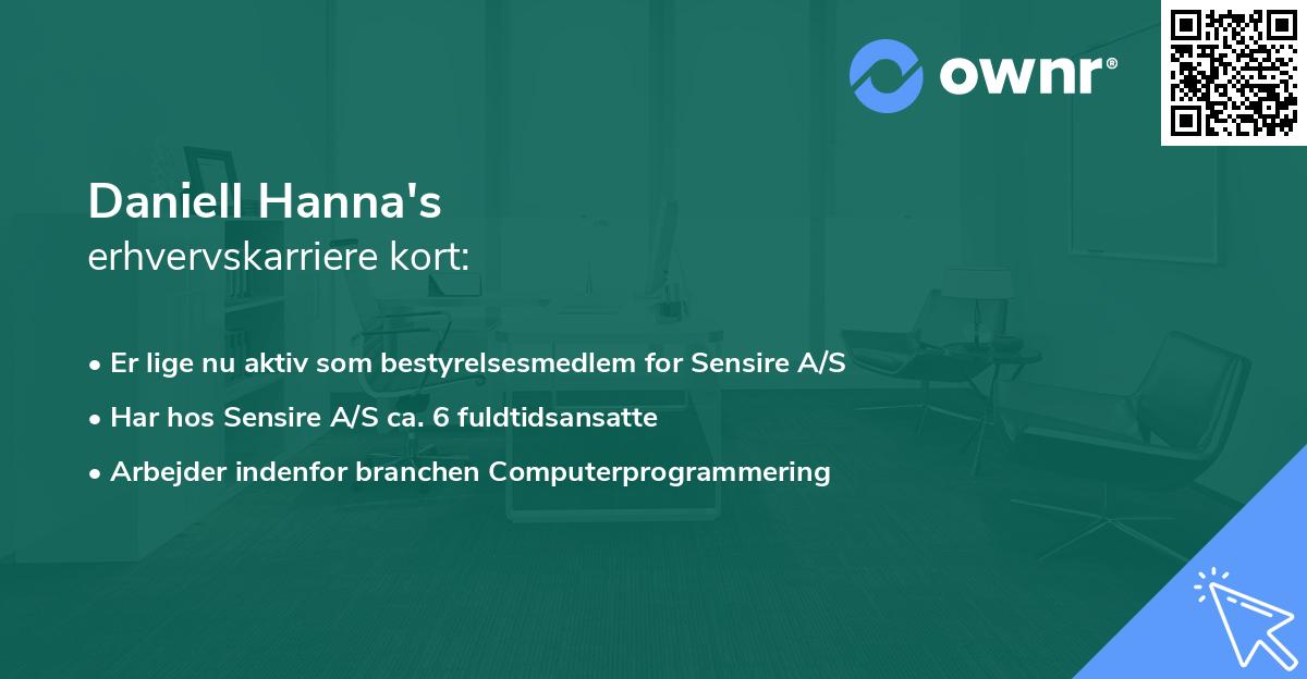 Daniell Hanna's erhvervskarriere kort