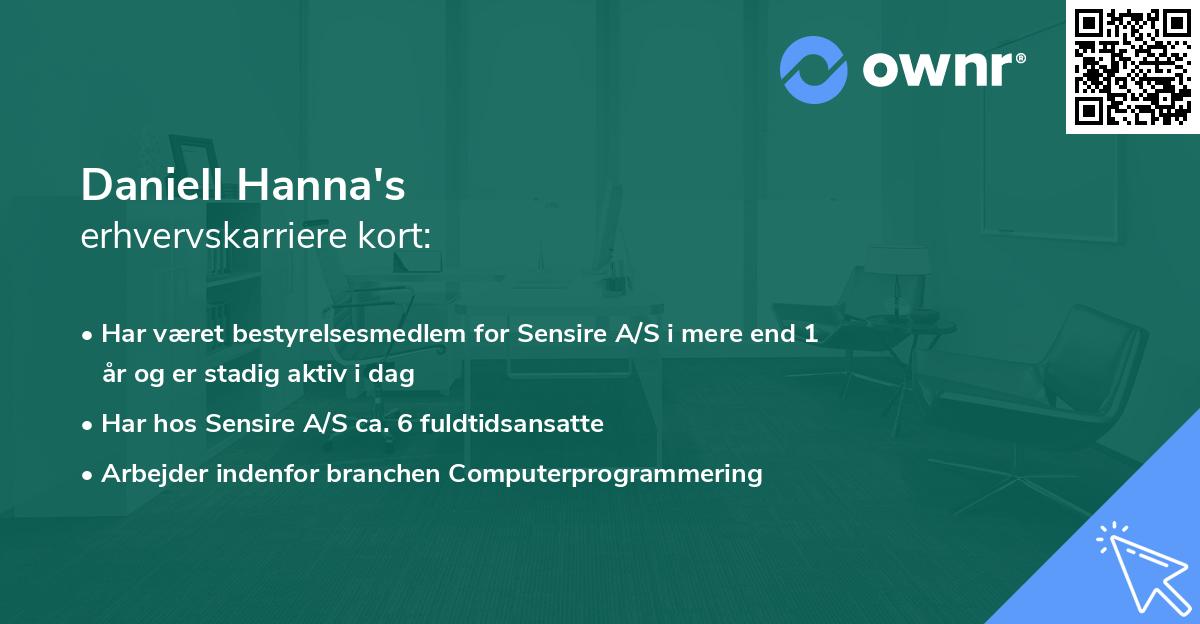 Daniell Hanna's erhvervskarriere kort
