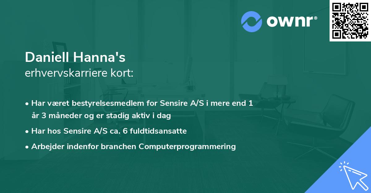 Daniell Hanna's erhvervskarriere kort