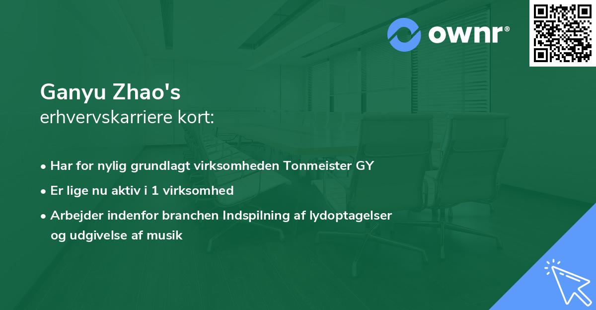 Ganyu Zhao's erhvervskarriere kort