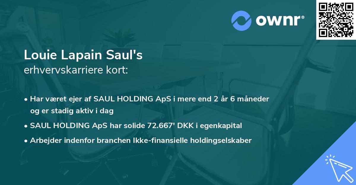 Louie Lapain Saul's erhvervskarriere kort