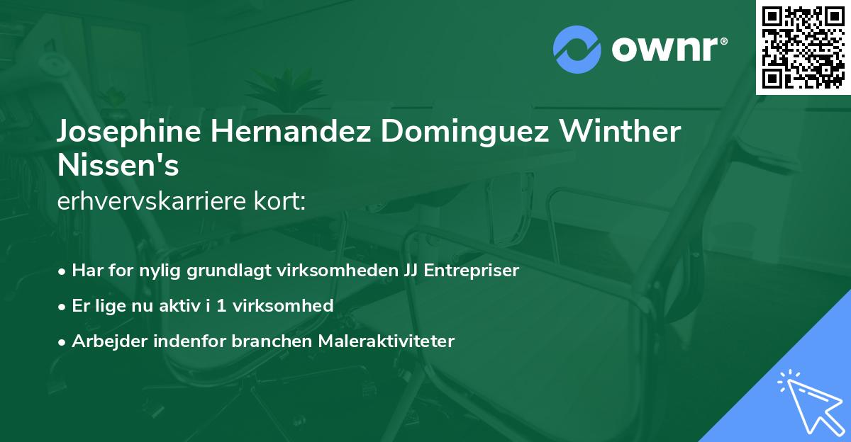 Josephine Hernandez Dominguez Winther Nissen's erhvervskarriere kort