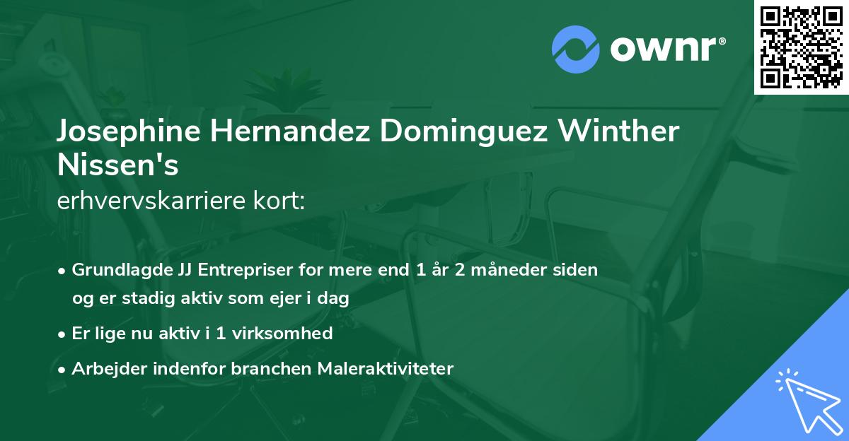Josephine Hernandez Dominguez Winther Nissen's erhvervskarriere kort