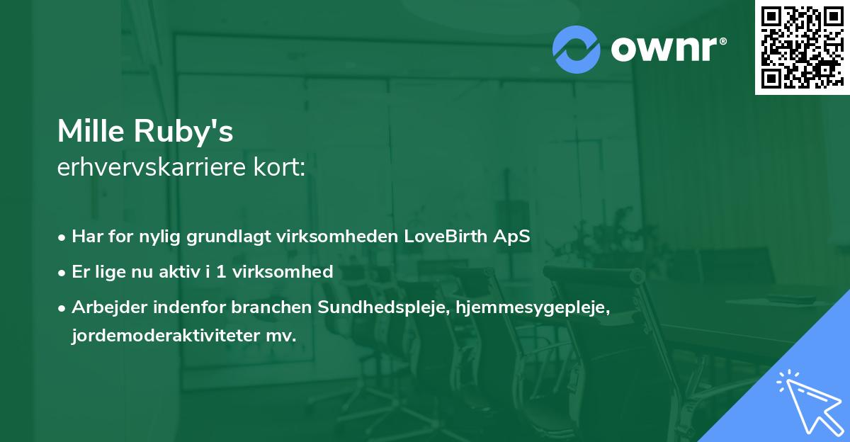 Mille Ruby's erhvervskarriere kort