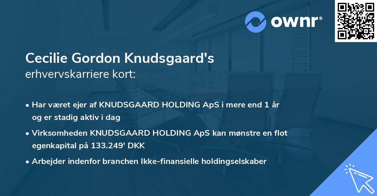 Cecilie Gordon Knudsgaard's erhvervskarriere kort