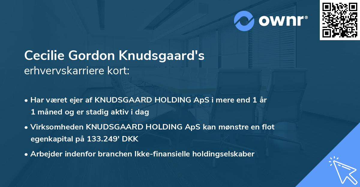 Cecilie Gordon Knudsgaard's erhvervskarriere kort