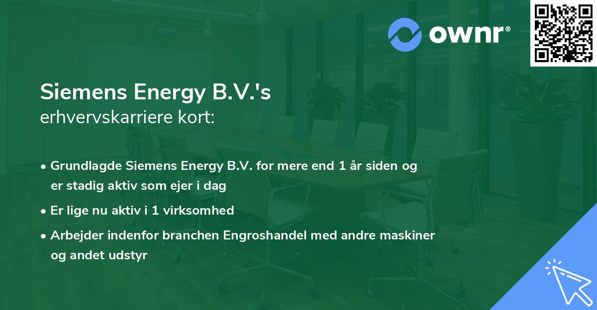 Siemens Energy B.V.'s erhvervskarriere kort