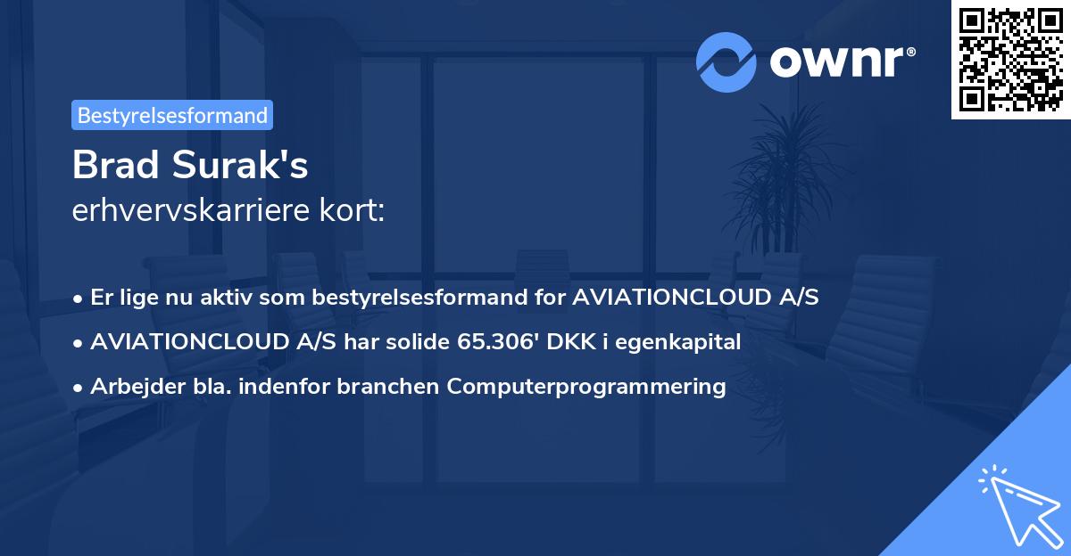 Brad Surak's erhvervskarriere kort