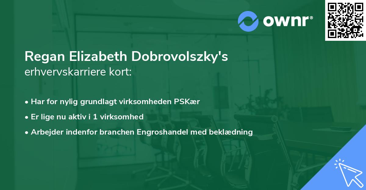 Regan Elizabeth Dobrovolszky's erhvervskarriere kort