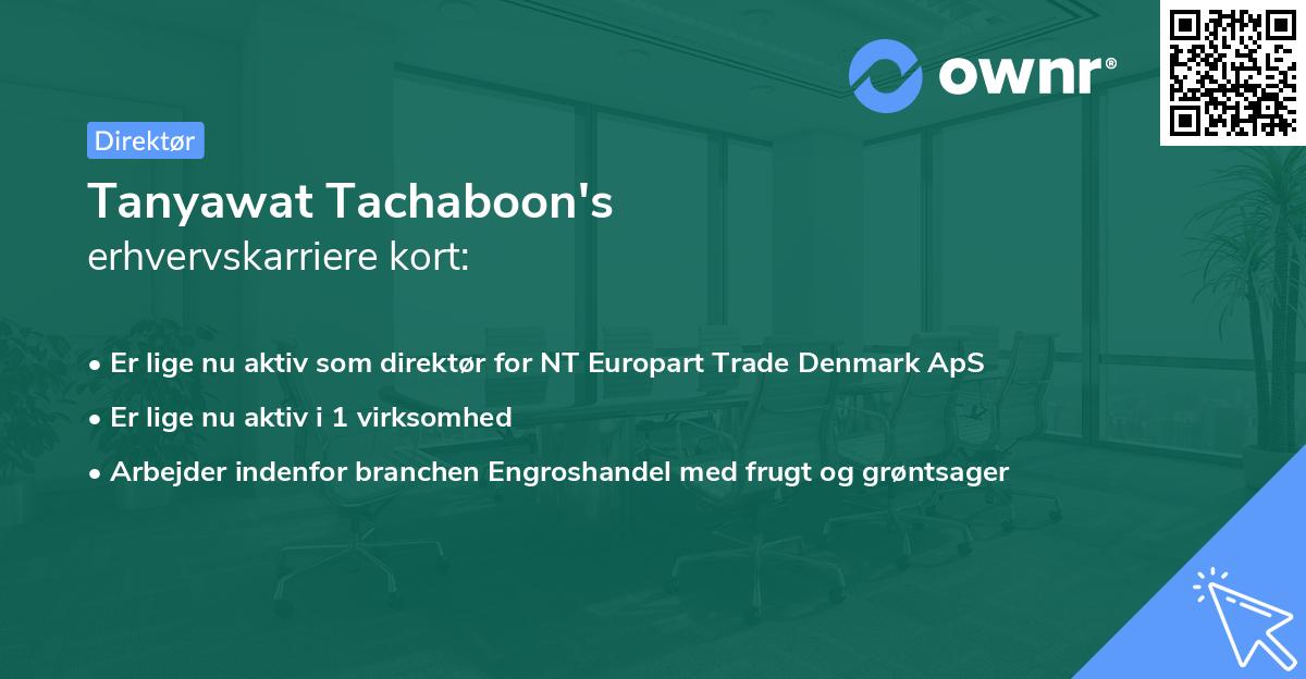Tanyawat Tachaboon's erhvervskarriere kort
